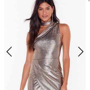Brand New Nasty Gal Everybody Dance High-Neck Mini Dress